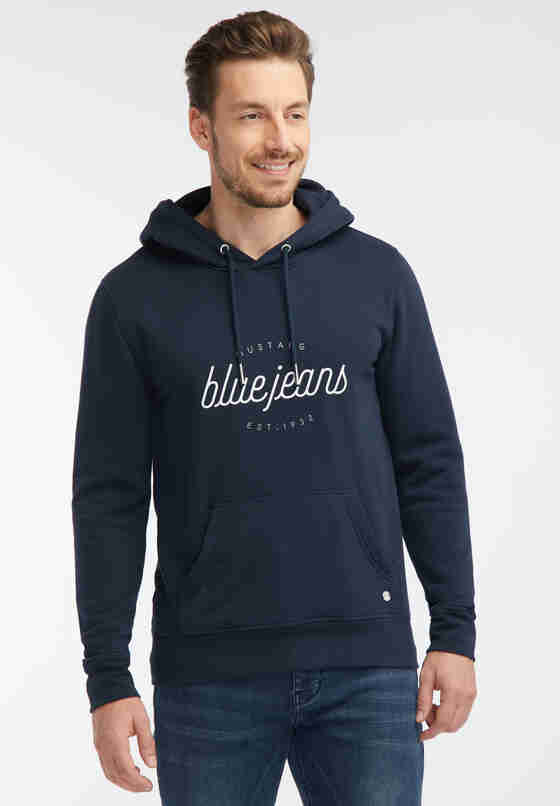 Sweatshirt Print-Hoodie, Blau, model