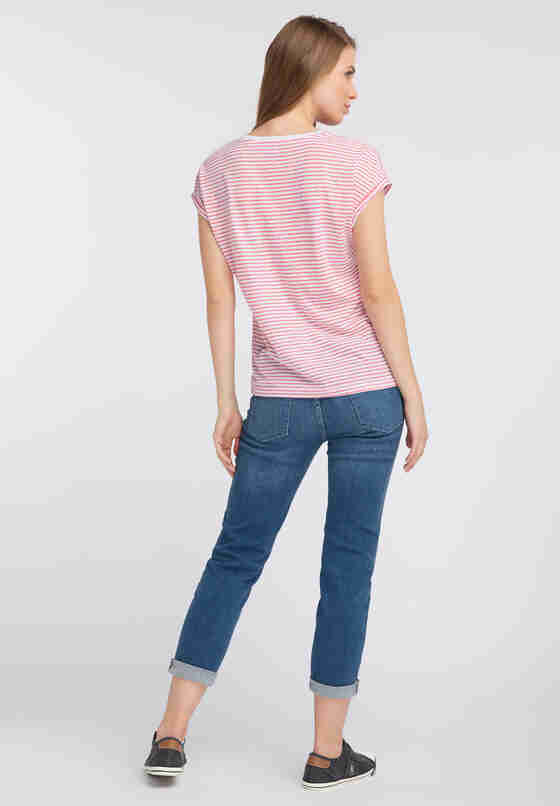 T-Shirt Streifenshirt, Rosa, model