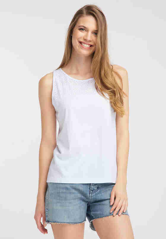 T-Shirt Fabricmix Tanktop, Weiß, model