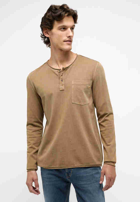 T-Shirt Langarmshirt, Braun, model