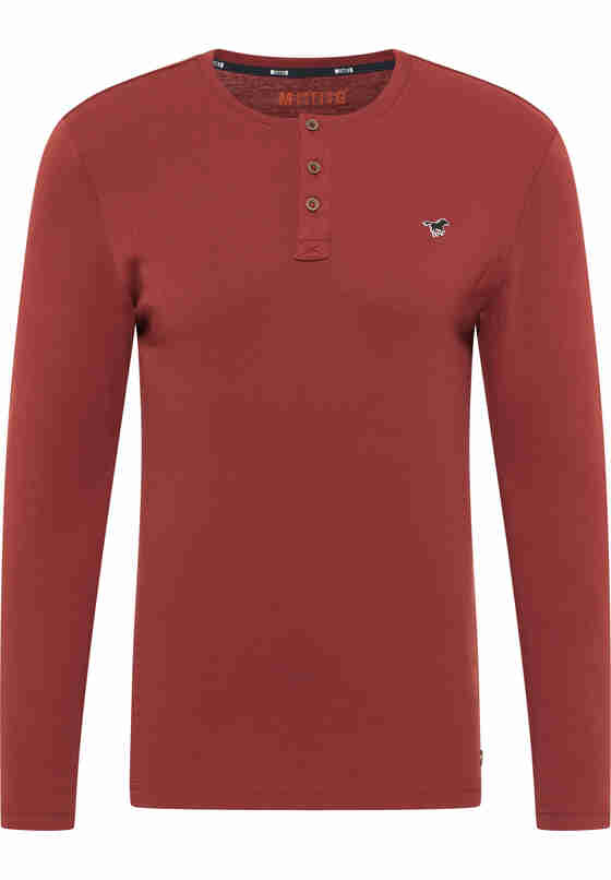T-Shirt Henley-Shirt, Rot, bueste
