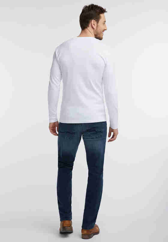 T-Shirt Langarm-Henley, Weiß, model