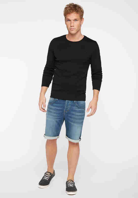 T-Shirt Basic-Longsleeve, Schwarz, model