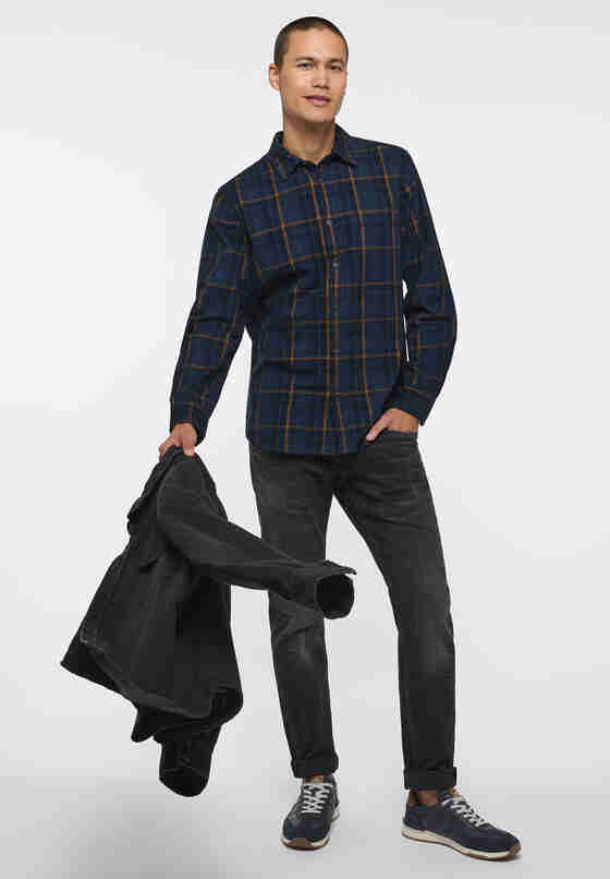 Hemd Style Clemens  Cord Check, Blau, model