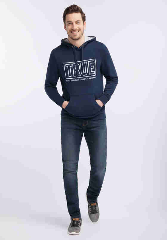 Sweatshirt Logo Hoodie, Blau, model