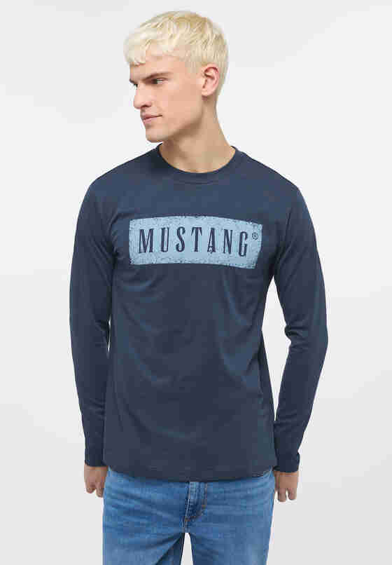 bei mit jetzt Label-Print kaufen Langarmshirt bei Mustang