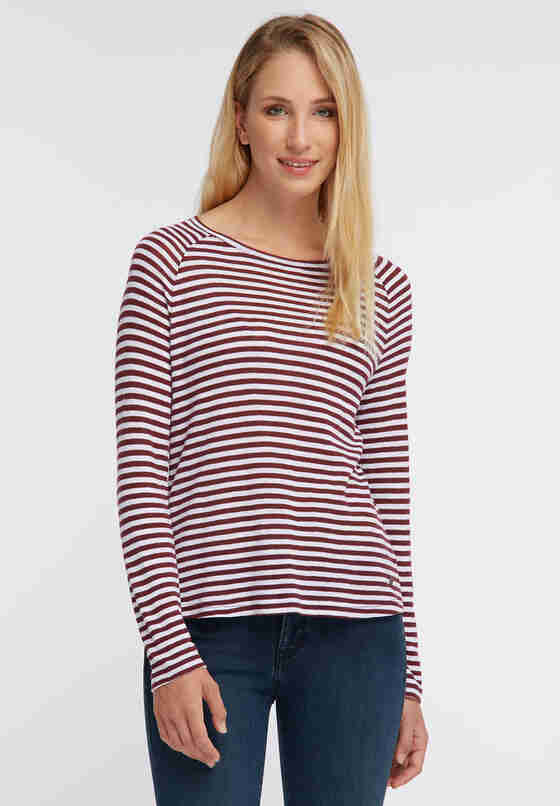 T-Shirt Streifenshirt, Rot, model