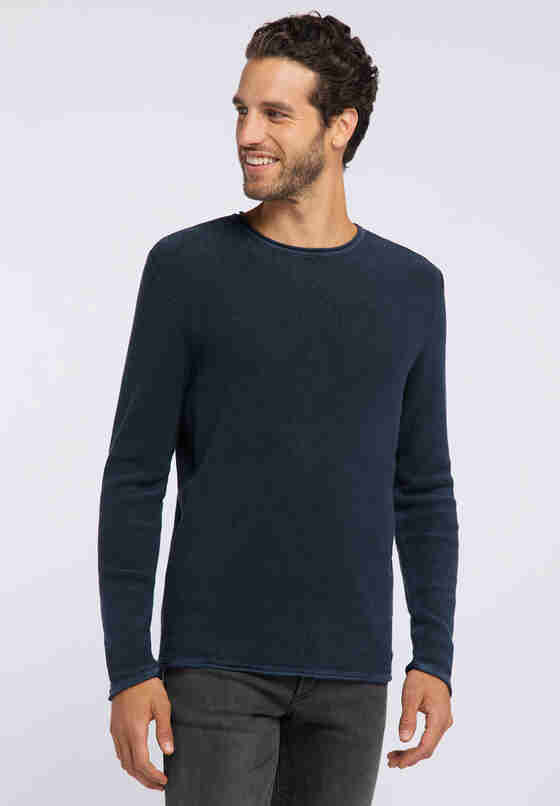Sweater Emil C Waffle, Blau, model