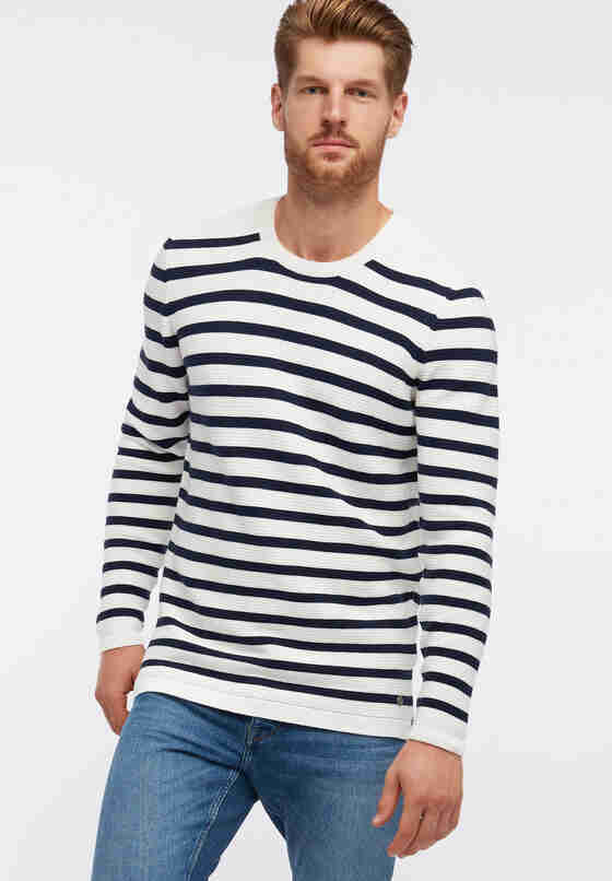 Sweater Streifenpullover, Weiß, model