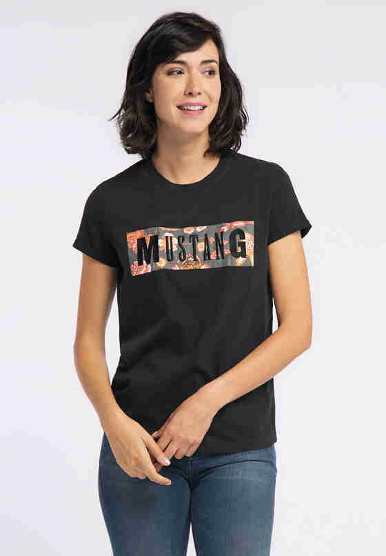 T-Shirt Label-Shirt, Schwarz, model
