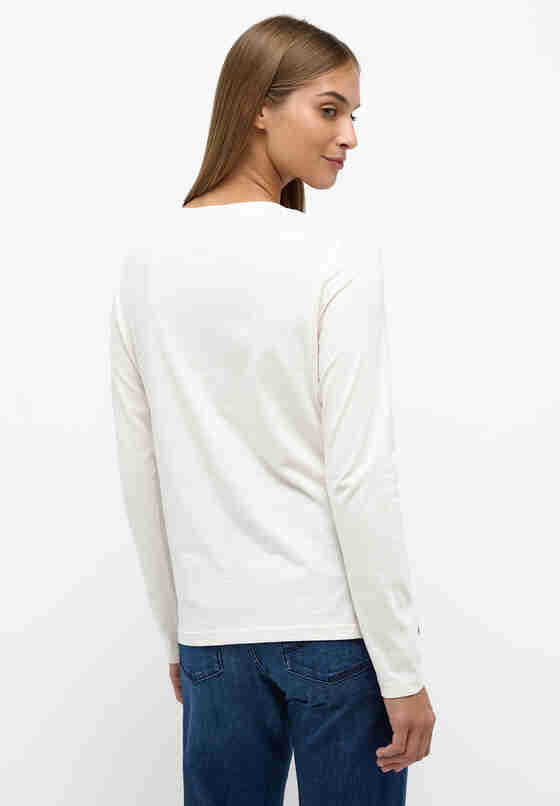 T-Shirt Langarmshirt, Weiß, model