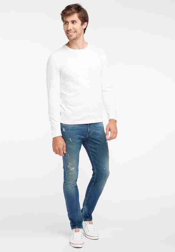 T-Shirt Basic-Henley, Weiß, model