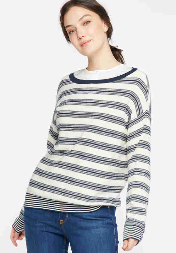 Sweater Streifenpullover, Blau, model