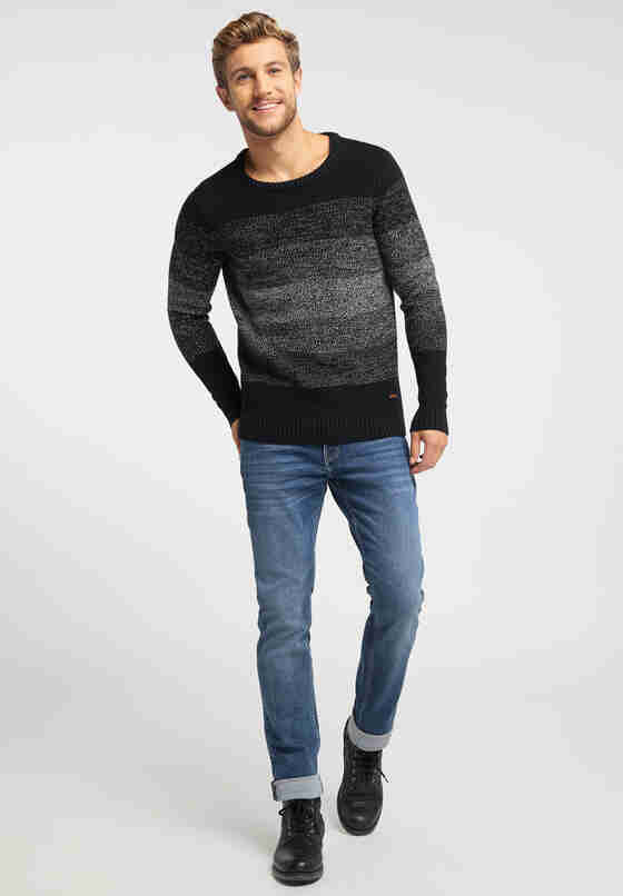 Sweater Emil C Blockstripe, Schwarz, model
