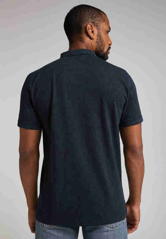 T-Shirt Print-Poloshirt, Blau, model
