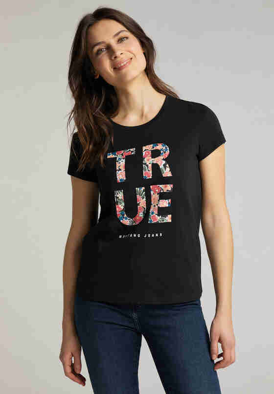 T-Shirt Style Alina C Print, Schwarz, model