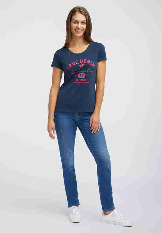 T-Shirt Label-Shirt, Blau, model