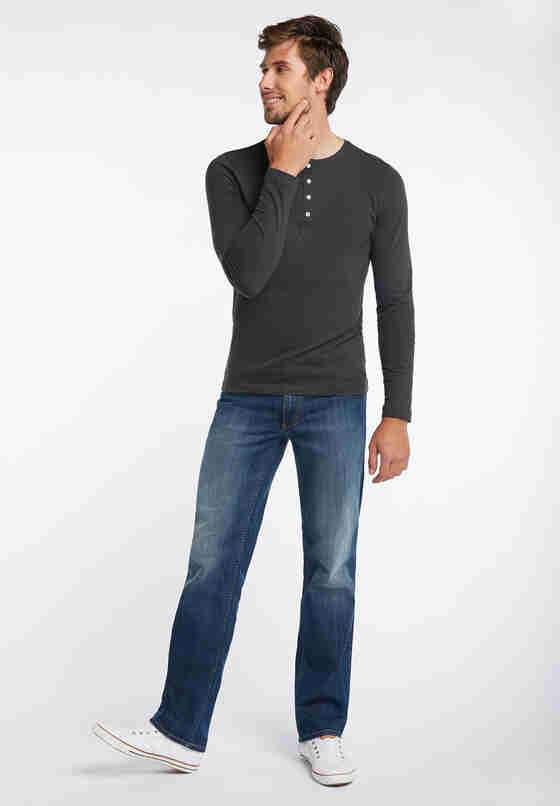 T-Shirt Basic-Henley, Grau, model