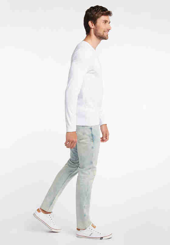 T-Shirt Basic-Longsleeve, Weiß, model