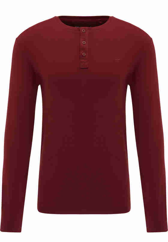 T-Shirt Langarm-Henley, Rot, bueste