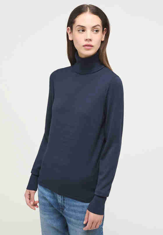 Sweater Rollkragenpullover, Blau, model