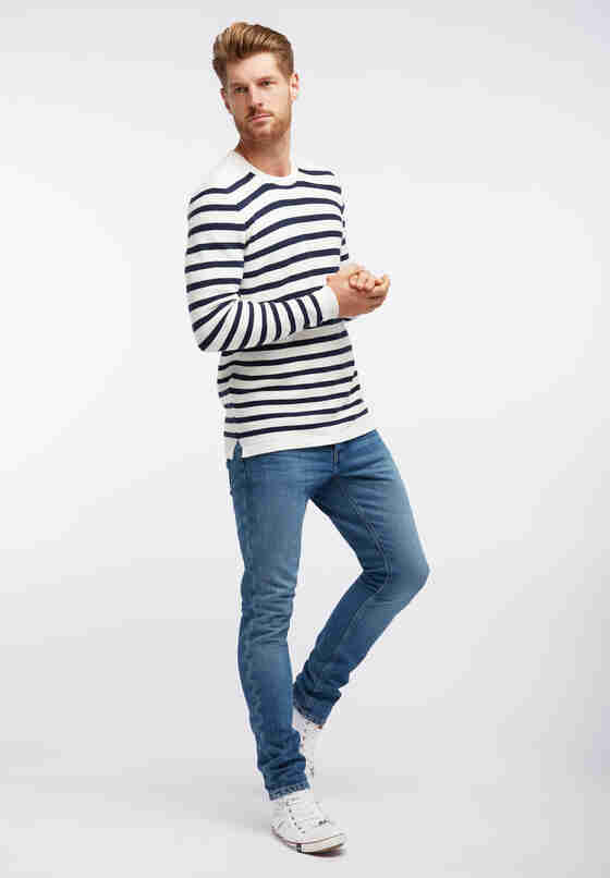 Sweater Streifenpullover, Weiß, model