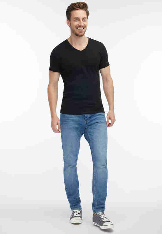 T-Shirt Basic-Shirt, Schwarz, model