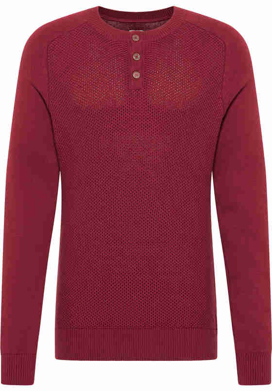 Sweater Style Emil C Henley, Rot, bueste