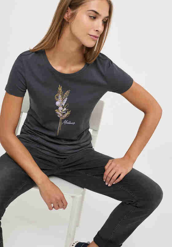 T-Shirt Style Alexia C Foilprint, Schwarz, model