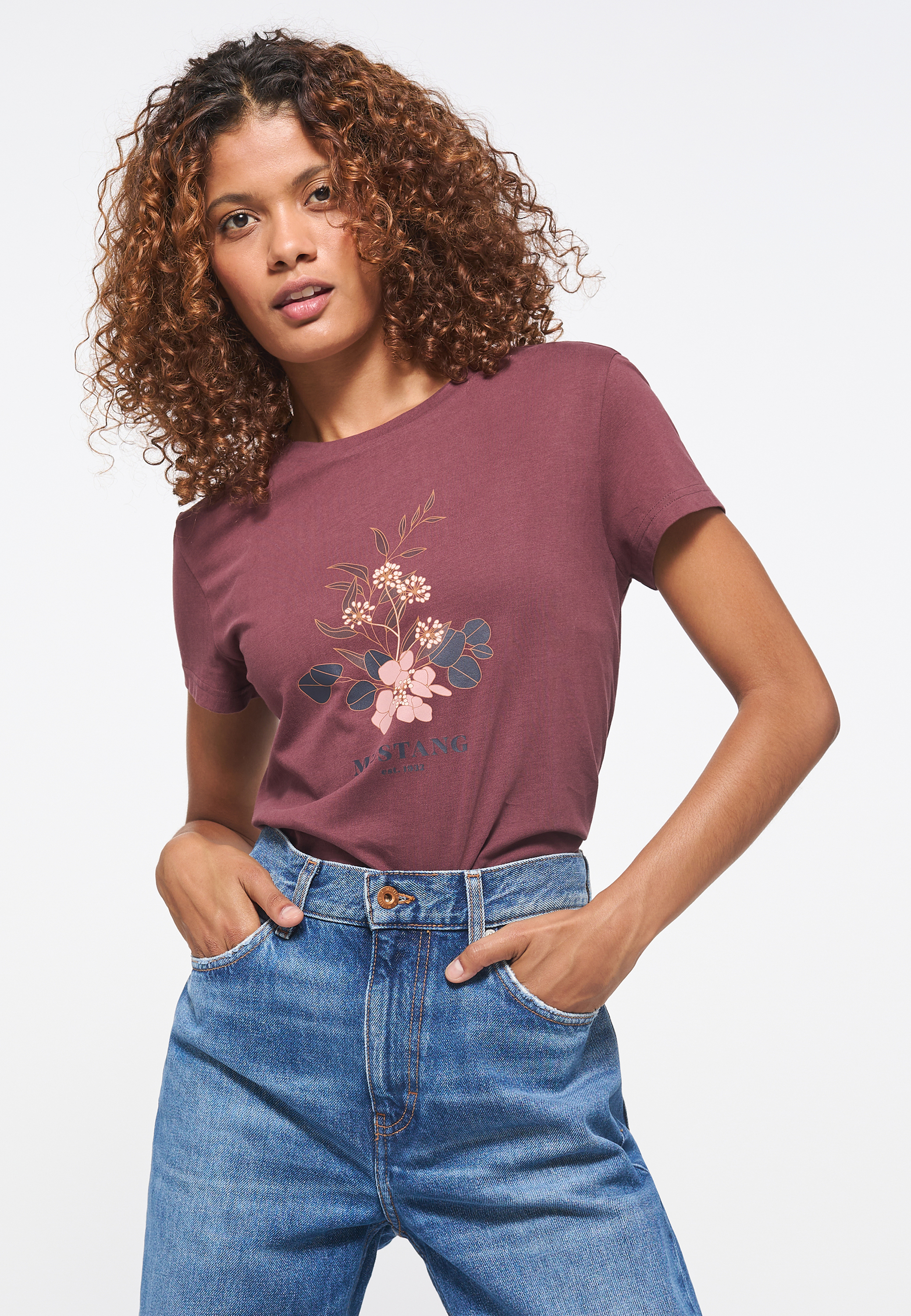 T-Shirt mit Flower-Print jetzt bei bei Mustang kaufen